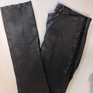 VENTCOUVERT Black Stretch Lambskin Leather Pants | Leggings | Size 38